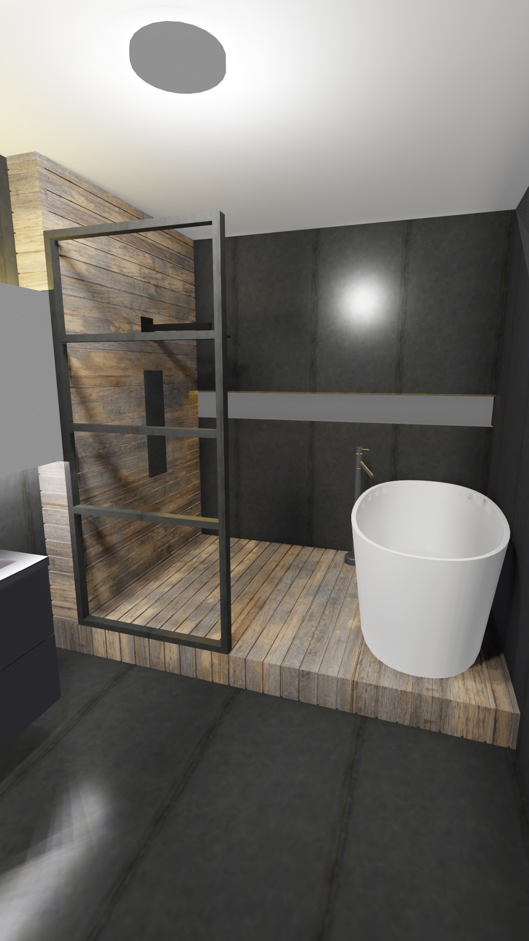 salle de bain noire salle de bain avec baignoire ilot et douche